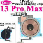 EmmaHelp 1pc For iPhone 13 Pro Max 16 14 15 8 Plus XR Wireless Charging Coil With Volume Flex Flash Charger Panel Sticker