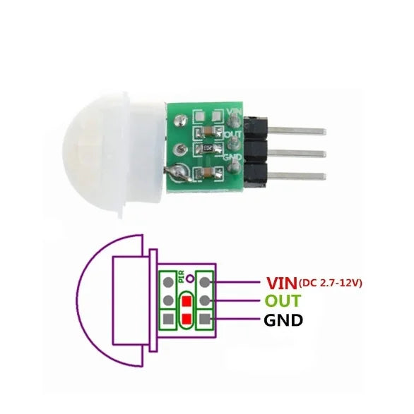 1-10PCS HC-SR501 SR505 Mini IR Pyroelectri Infrared PIR Motion Human Sensor Automatic Detector Module AM312 Sensor DC 2.7 to 12V