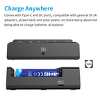 MC6C 6-Slot Independent Charger LCD Display for Li-ion Ni-MH USB-C Input 0V for 21700 18650 Li Battery AA AAA Battery Activation