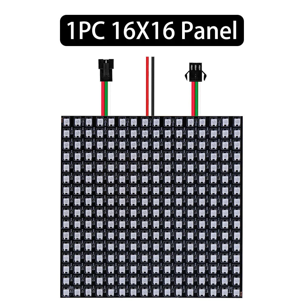 1~3PCS WS2812B RGB LED Flexible 8x8 16x16 8x32 Pixel Panel Strip Matrix Screen WS2812 Module Individually Addressable IC DC5V