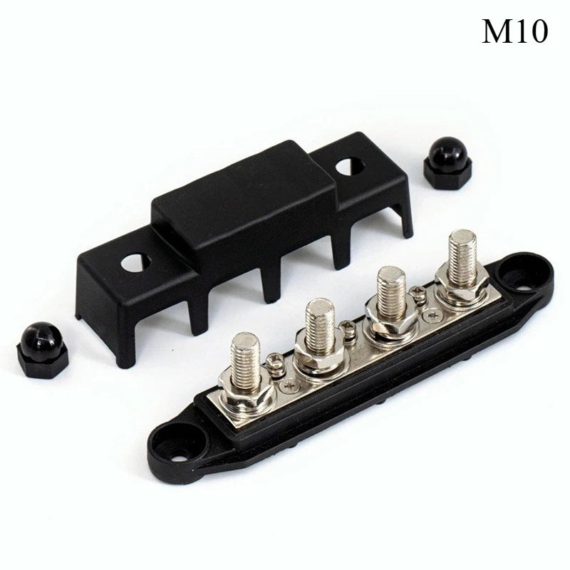 New Power Distribution Block Bus Bar with Studs Marine Terminal Block for Automotive Car Boat Solar Wiring - Negative&Positive