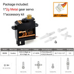 DSPOWER 2g Plastic/Metal Gear Motor Mini Micro Servos for RC Car Airplanes Fixed-wing Quadcopter Boat Plane Robot Wltoys Axial