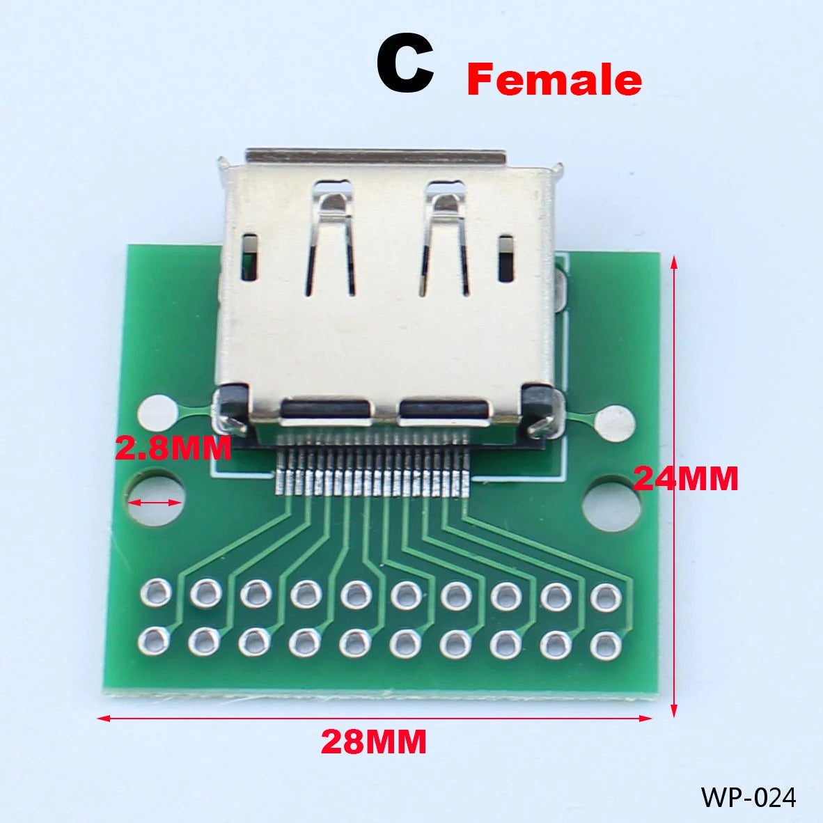 1pcs A-M HDMI Male To Female Test Board MINI Connector with Board PCB 2.54mm Pitch 19/20pin DP HD A Female To Male Adapter Board