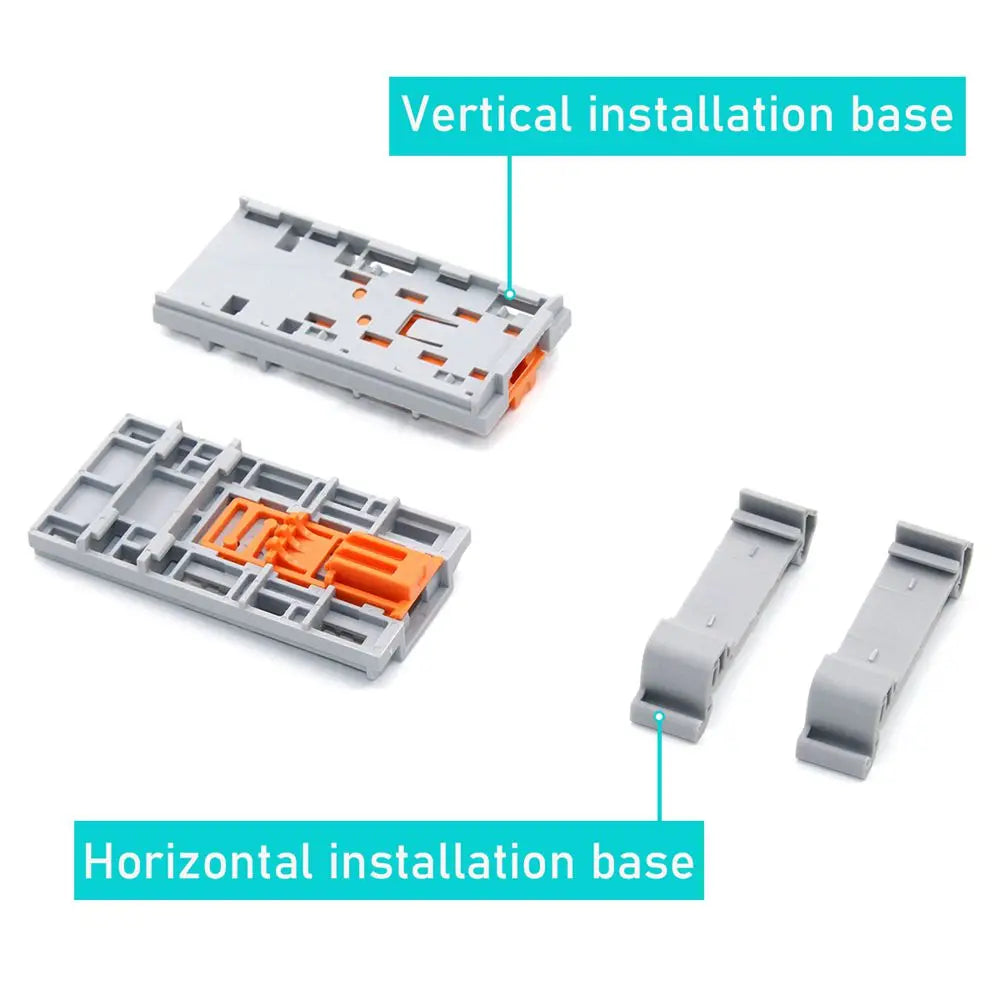 Wire Electrical Connectors Wire Push-in Terminal Block multiple in multiple out Connector Mount On Din Rail with fixing Hole