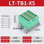 Push-in Terminal Block Multiple In Out Terminal Quick Connection of Wires Din Rail Wire Connector Universal Junction Box TB1-X6D