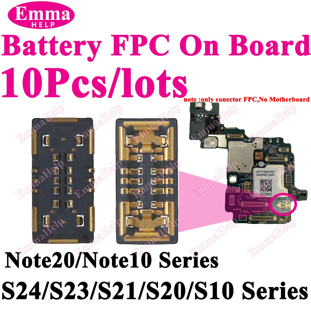 10Pcs Battery FPC Connector FPC for Samsung S24 S23 S22 S21 S20 S10 S10E Note 20 10 Plus S10 Lite On-Board Contactor Clip Plug