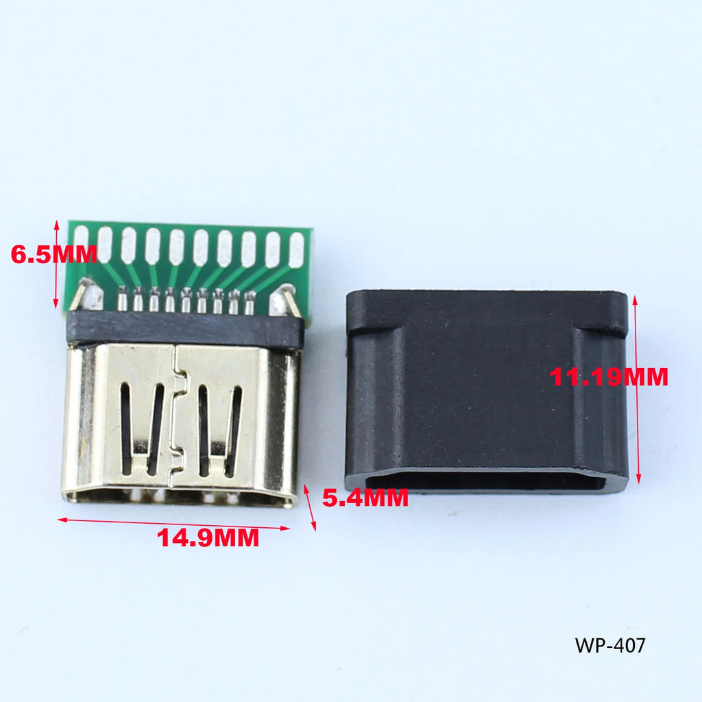 1pcs A-M HDMI Male To Female Test Board MINI Connector with Board PCB 2.54mm Pitch 19/20pin DP HD A Female To Male Adapter Board
