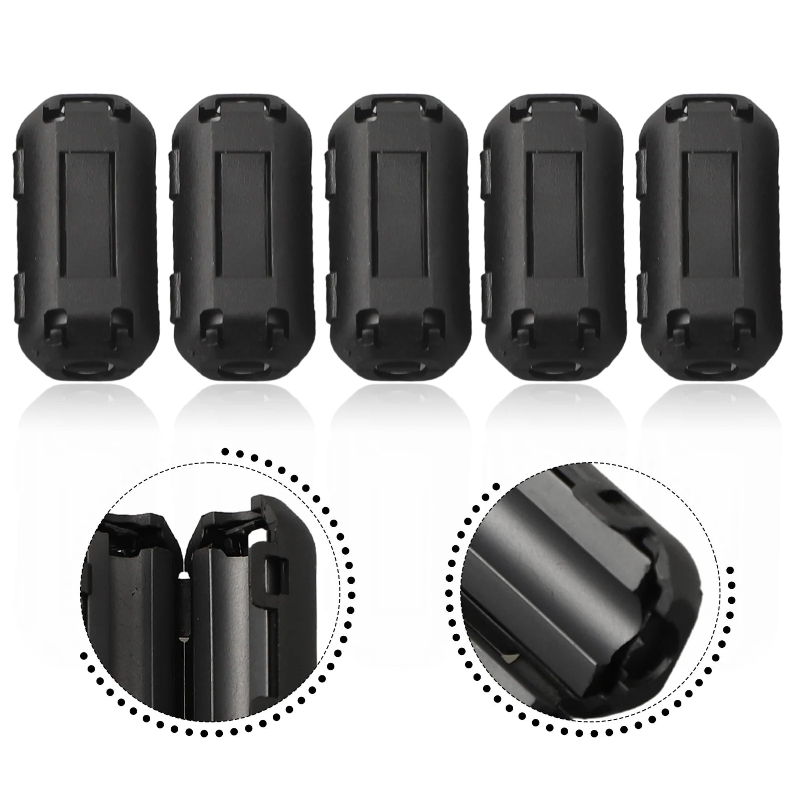 TDK 5mm Ferrite Core Noise Suppressor Filter Ring Cable Clip On Wire RFI EMI Speaker Cable Solar Panel/USB/Audio Cable Cover