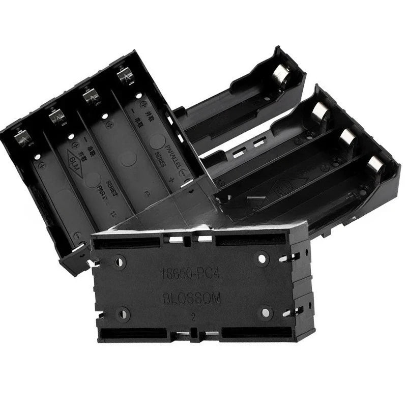 2pcs 18650 Battery Box 1/2/3/4 Sections ABS DIY Battery Holder PCB Pin Plug Board with Pin