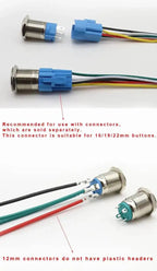 5pcs 12/16/19/22mm Metal Push Button Switch Power Waterproof IP65 Flat Circular Round LED Light Self-lock Reset 6V 12V 24V 220V