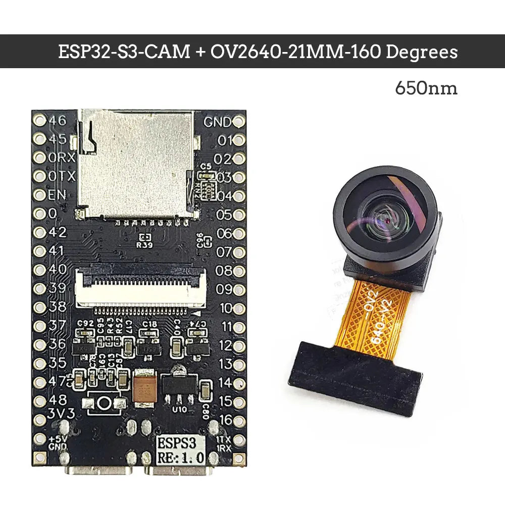 ESP32-S3 Development Board 2.4G Wifi BT Module with MIC OV2640 Camera Module 8MB PSRAM 16MB FLASH NEW ESP32S3 N16R8 CAM