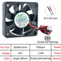 Industrial-Grade 50mm Axial Flow Fan –ACP5015 50x50x15mm Multi-Voltage (5V/12V/24V) Cooling Fan for Electronics & Power Systems