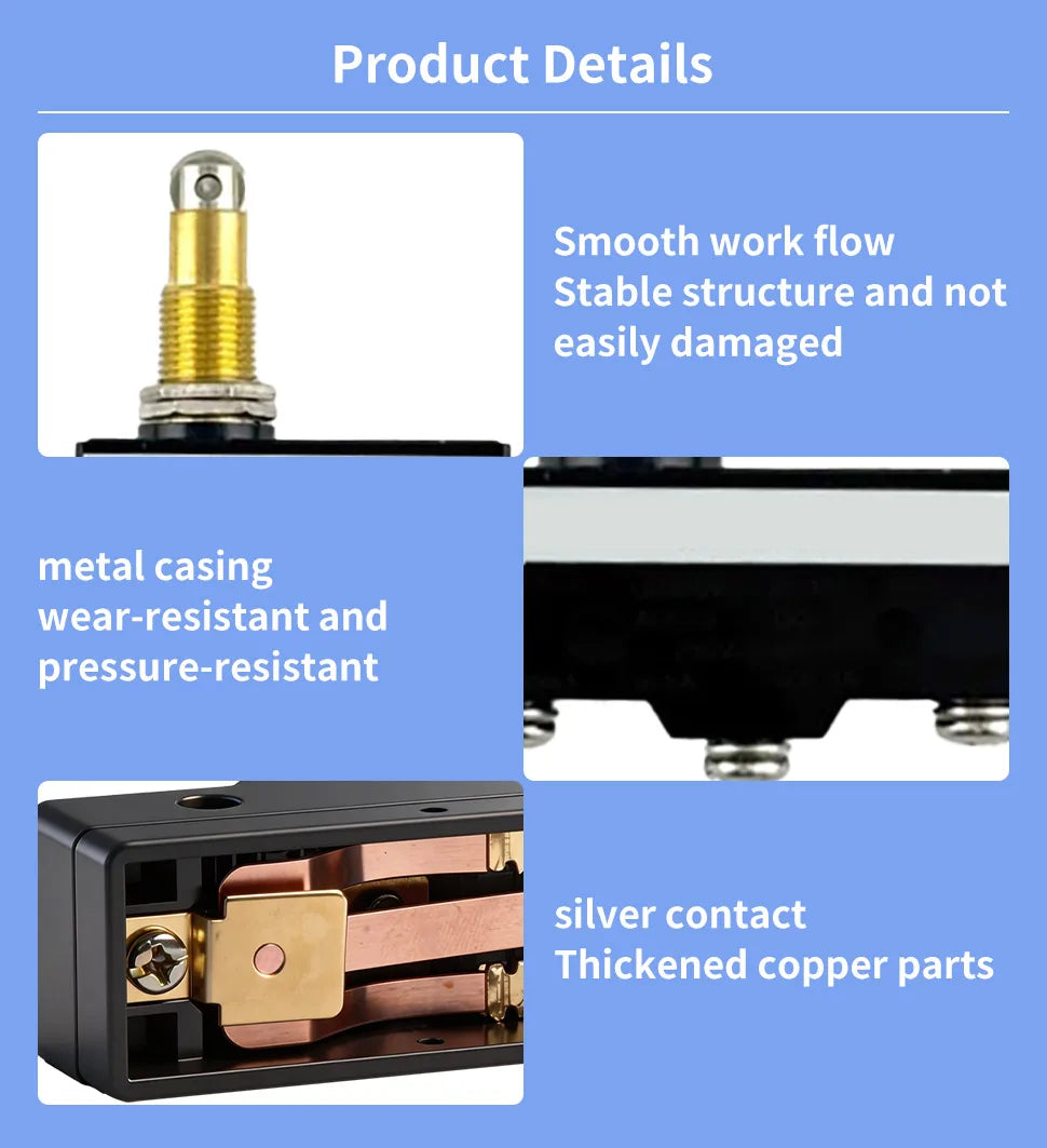 10Pcs SPDT NO+NC Hinge Roller Lever Microswitch Action Switch