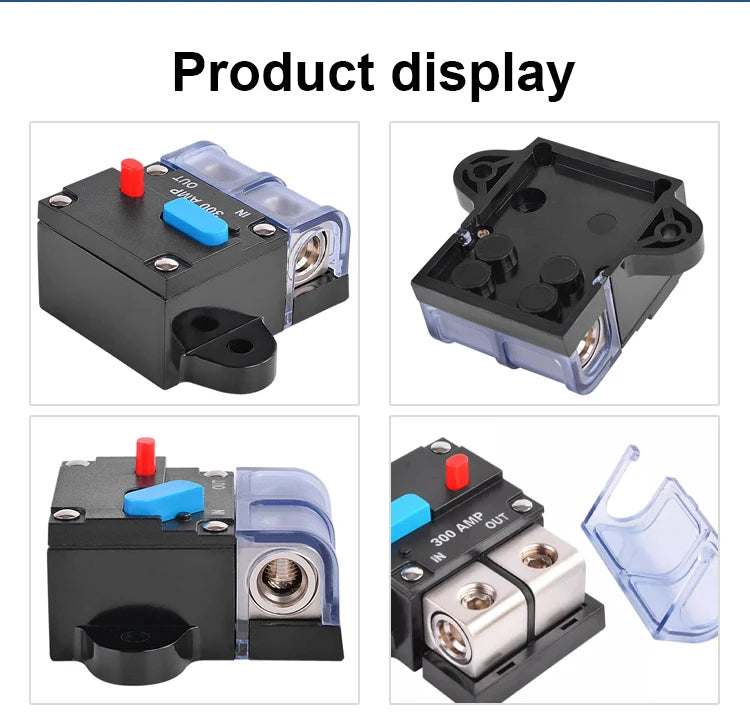 Circuit Breaker Reset Fuse 12v 24v 48v DC 20A-300A 250A Solar Fuse Car Boat Audio Manual Power Protect Fuse Resettable Insurance