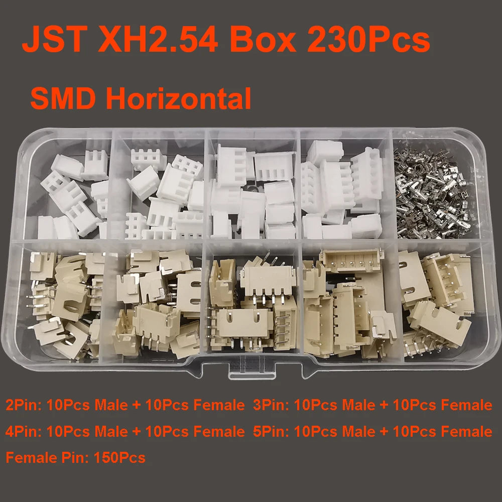 19 Type JST Box SH1.0/MX1.25/PH2.0/XH2.54/VH3.96/SM2.54/SYP Pitch Connector Terminal Kit  SMD/Straight/Right Angle Type DIY