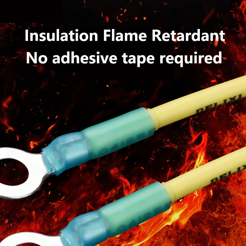 Heat Shrink Ring Round Insulated Terminals Wire Cable Connectors Wiring Crimp Terminals RV1.25/2-5/6/8 Marine Seal Up Waterproof