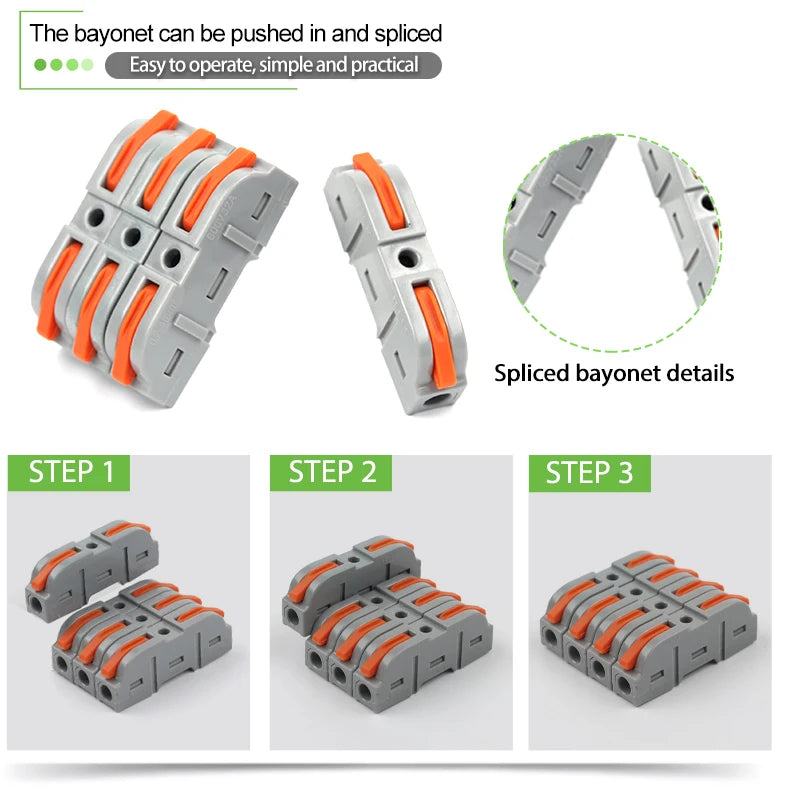 40PCS Lever Wire Connectors 1 in 1 out Quick Connect Electrical Splicing Kit for Compact Inline Terminals - 28-12 AWG