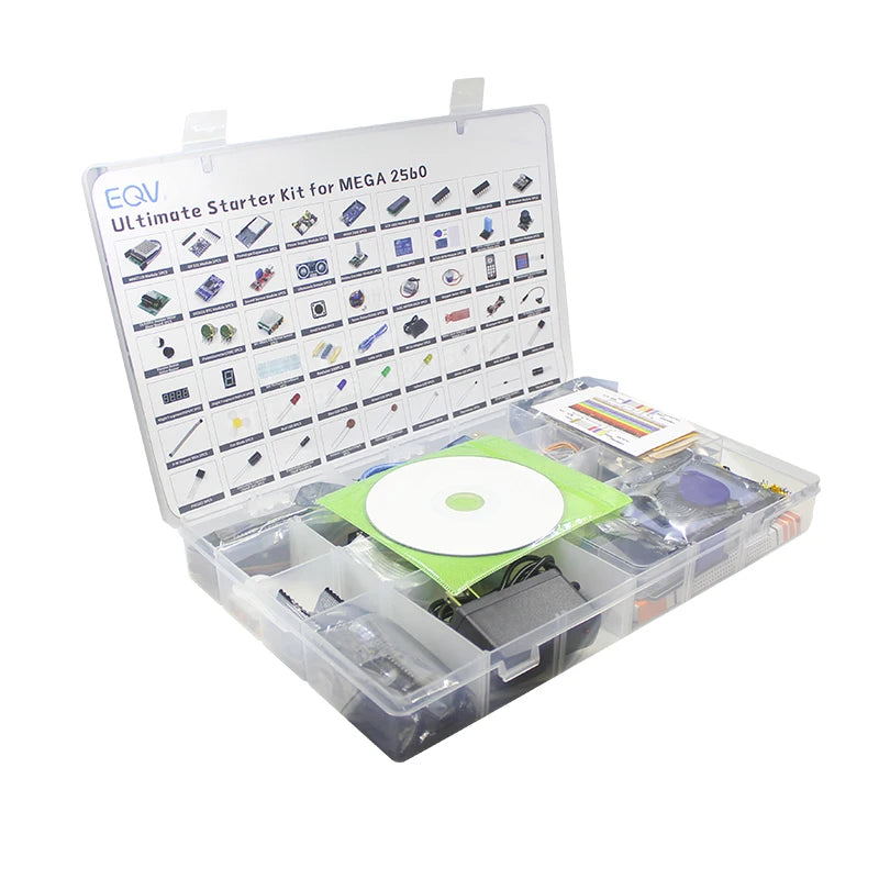 EQV MEGA 2560 Project The Most Complete Starter Kit for Arduino Mega2560 Nano with LCD1602 IIC / Ultrasonic Sensor / Tutorial