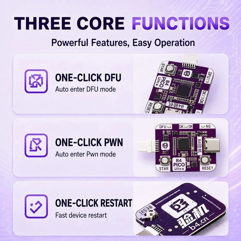 Newly Upgraded RP2350 USB A RP2350A PICO Support One Click DFU Data/Restart Enter Recovery Mode Cell Phone Repair Tools