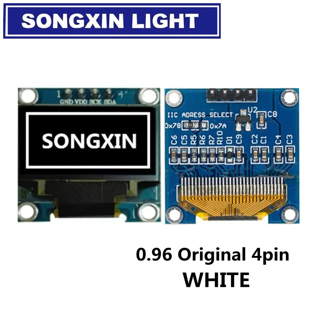 SAMIROB 0.96 Inch OLED SSD1306 White/Blue/Yellow 128X64 IIC I2C Serial Display Module 12864 LCD Screen Board For Arduino