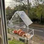 Transparent Bird Feeder Birds House for Outdoor Window Bird Feeder with Strong Suction Cups for Wild Birds, Cardinal Bluebird