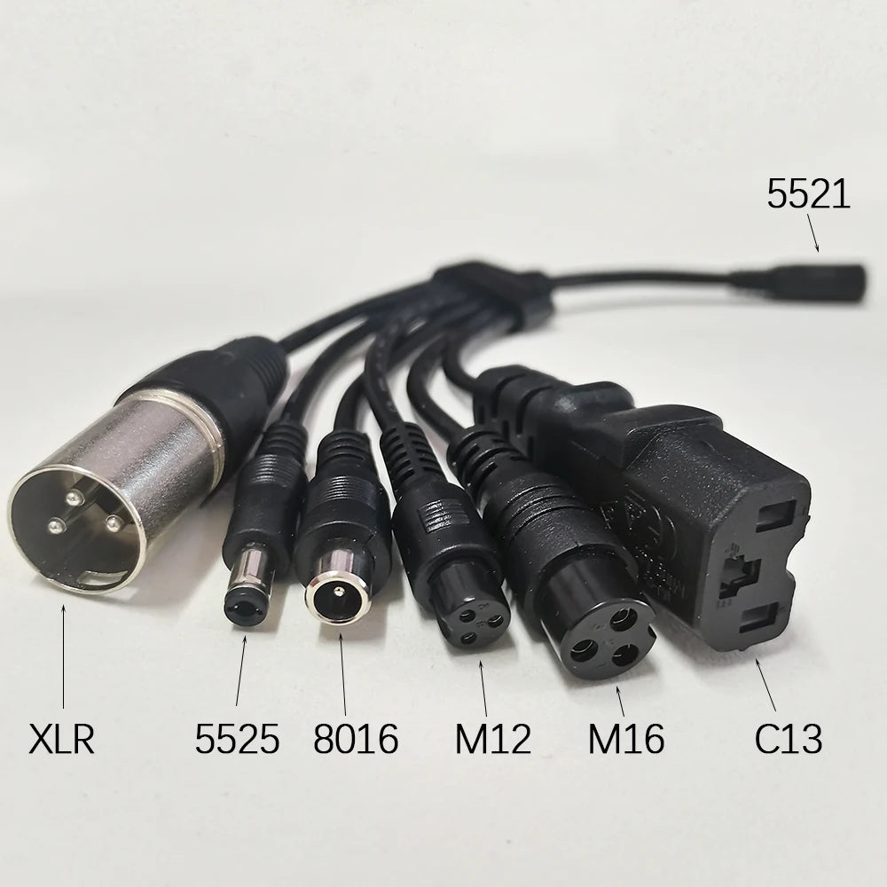 1PC DC Adapter Converter Plug 5.5mm*2.1mm Female to XLR 3Pin 5.5*2.5MM 8.0x1.6MM RCA M12 M16 IEC C13 Power Adapter Connector