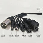 1PC DC Adapter Converter Plug 5.5mm*2.1mm Female to XLR 3Pin 5.5*2.5MM 8.0x1.6MM RCA M12 M16 IEC C13 Power Adapter Connector