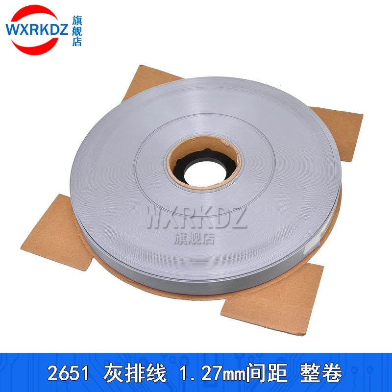 1Meter Gray Flat Ribbon Cable 1.27mm Pitch FC Data Wire Line 6/8/10/12/14/20/24/26/30/34P 40P 50 60 64P AWG28 300V For DIY