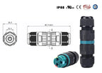 2pcs IP68 Screwless Lever-Nut Waterproof Junction Quick Wire Cable Connector 2Way 3Core M20 Plug Wire 5-12mm External Cord Boxes