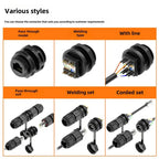 Welded RJ45 Waterproof Network Connector IP67 Gigabit CAT6 RJ45 Aviation Plug Panel Socket M21 RJ45 Ethernet Connector Cable