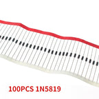 50/100/200pcs Rectifier Diode Schottky Diodes Kit 1N4007 1N4148 1N5819 1N5399 1N5408 1N5822 FR107 FR207 Fast Switching