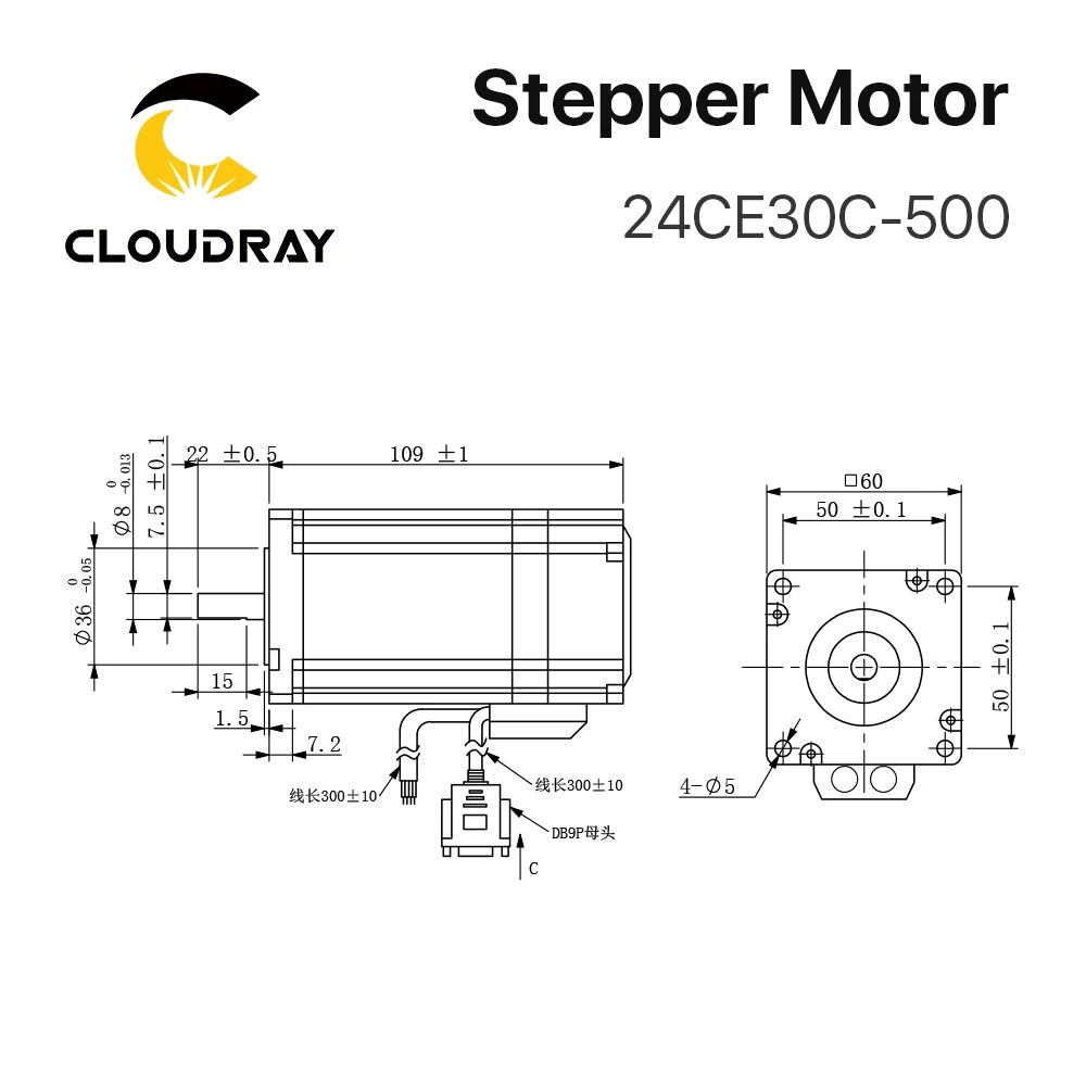 Cloudray Nema 24 Closed Loop Stepper Motor with Encoder and Stepper Driver Kit 3.0N.m 5.0A with 1.5M Free Cable for 3D Printer