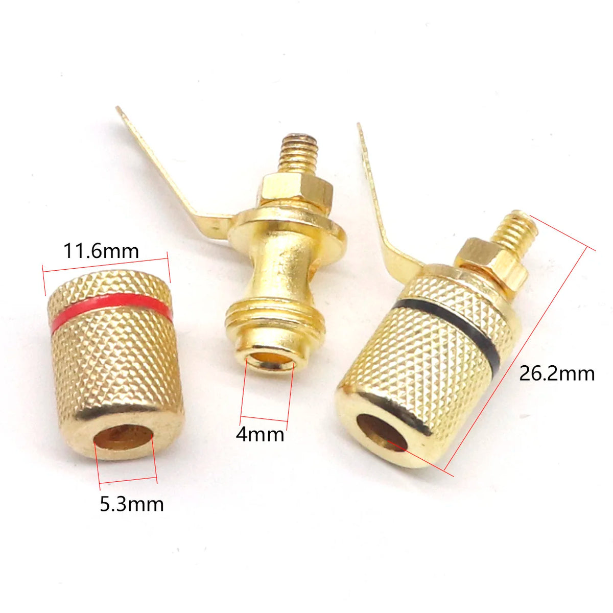 2pcs/1pairs 306 gold-plated binding post speaker speaker terminal audio terminal 4MM banana plug socket