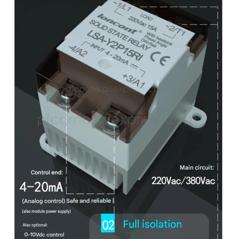 Single Phase AC Voltage Regulator With Heatsink by 0-10V 0-5V 4-20mA PWM Isolated Solid State Relay SSR Transformer 220V