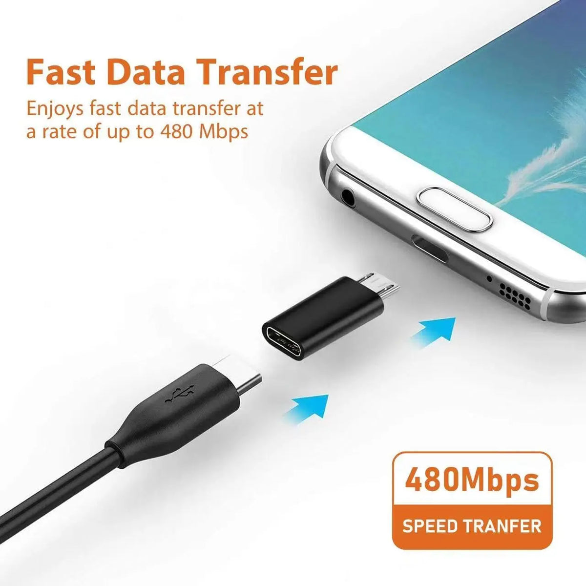 8pcs USB to USB C Adapter, USB Type C Female to USB Adapter, Micro USB to USB C Female Male Converter Connector, for Laptop Car