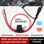 Double SAE Quick Release Cable Adapter Extension Solar Cable SAE to O-ring Connector Extension Cable for Battery Charger Maintai