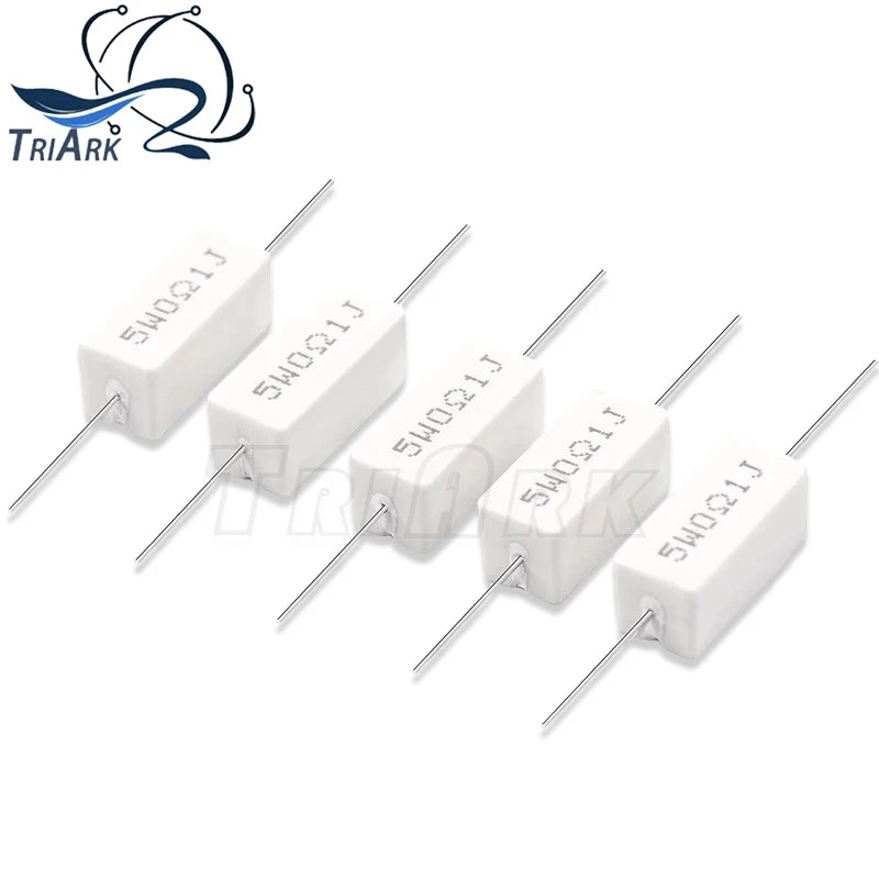 10PCS 5W 5% Cement Resistor Power Resistance 0.1 ~ 100K 0.1R 0.5R 1R 10R 100R 0.22 0.33 0.5 1 2 5 8 10 15 20 25 30 100 1K 10Kohm