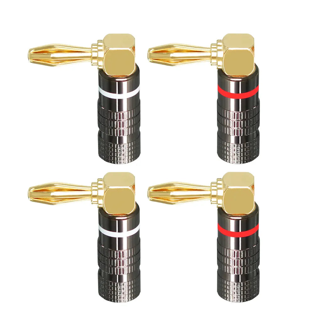 4PCS DIY Speaker Banana Plug Connectors 4MM Gold Plated Copper OFC GD Hifi Amp Speaker Adapter Terminal Connectors Banana Plugs
