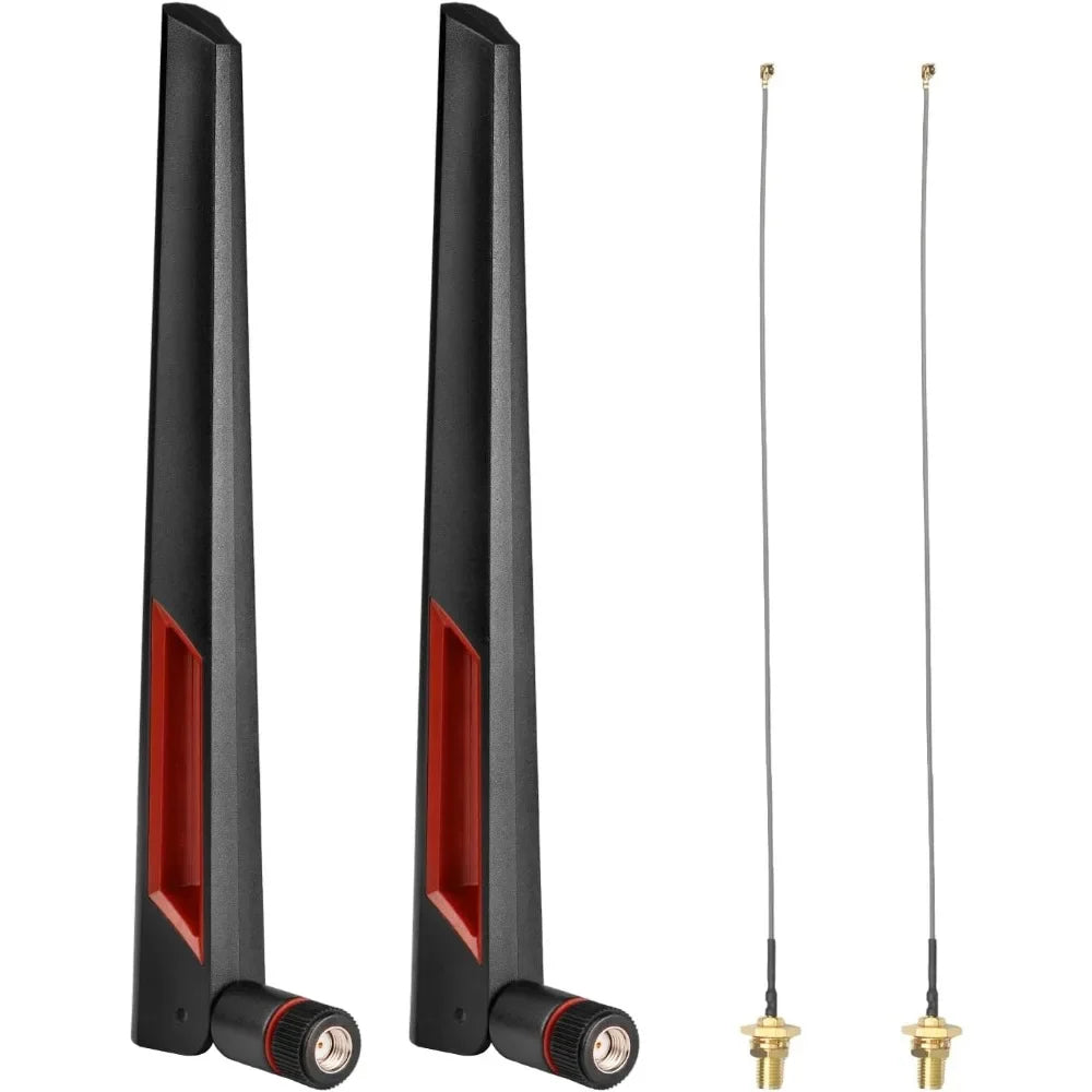 Dual Band 2.4GHz 5.8GHz Wifi Antenna + 15CM Cable to RP-SMA for Mini PCIe Card Wireless Routers, PC Desktop, Repeater