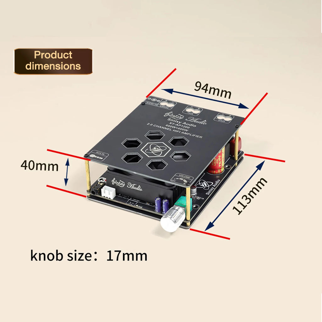 XY-AP1200 Pure Power Amplifier Board Class-D Power Amplifier 600W+600W 2-Channel TPA3255 Amplificador For Hi-Fi Speakers