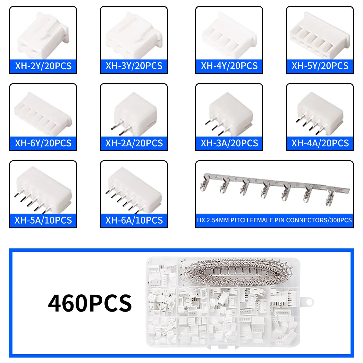YICHENG 2.54mm Dupont Connector Kit with Ratcheting Wire Crimping Tool,Male Female Pins, Headers & Ribbon Cable
