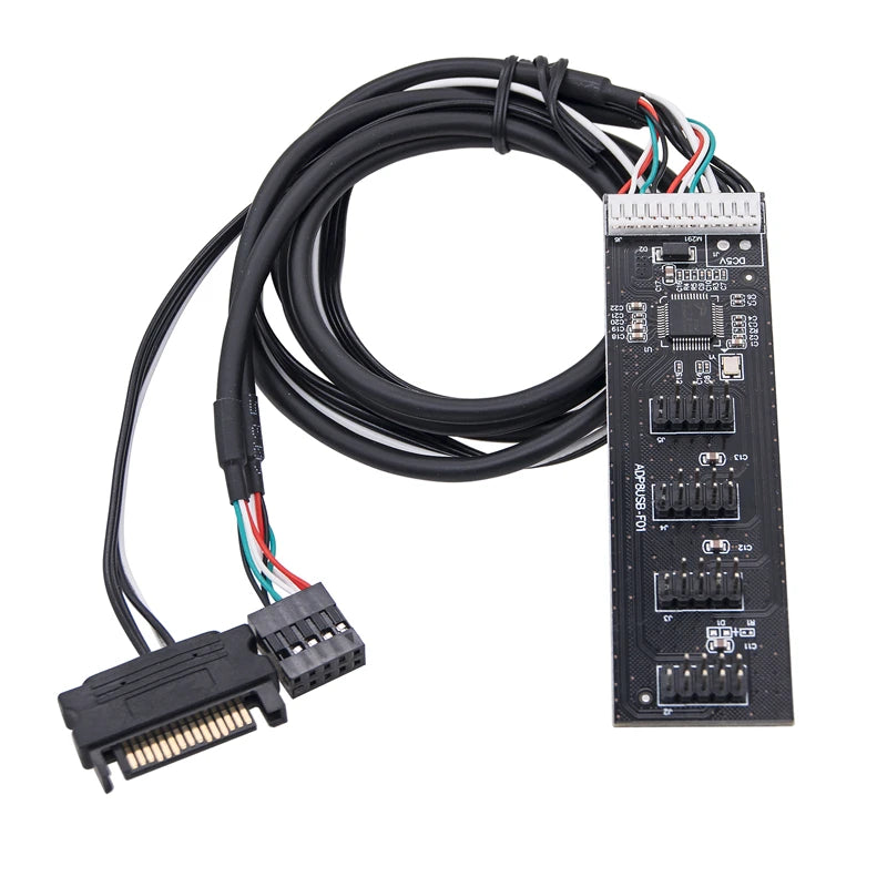 NEW 9Pin to 4x 9Pin Splitter to 8 Port USB2.0 HUB Riser Card FE2.1 Chip 60cm 9-Pin Extension Cable SATA Power Supply for Desktop