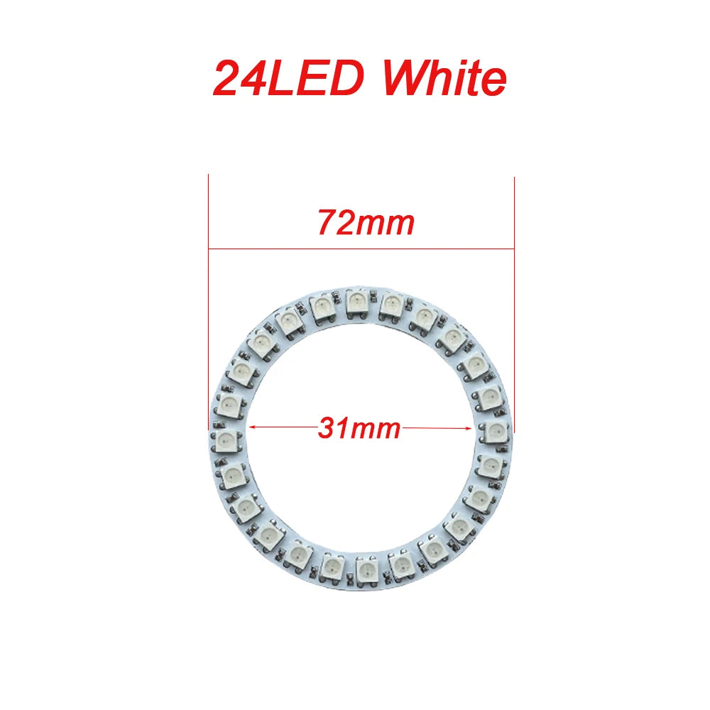 WS2812B Addressable LED Pixel Ring 8 to 241Leds WS2812 5050 RGB LED Diode Ring Color IC Built-in LED