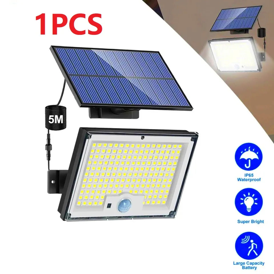 600W 344LED Outdoor Solar Led Lights 3 Modes Motion Sensor Solar Flood Lights Waterproof Security Lights Exterior Solar Lamp