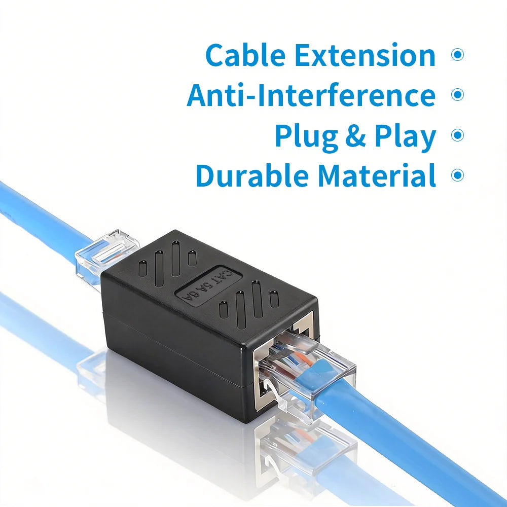 Metal Shielded RJ45 Coupler Female to Female, Ethernet Cable Extender Joiner, Anti-Interference LAN Adapter for Cat5e Cat6