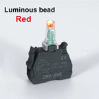 XB4 22mm Emergency Stop Button Switch Double Button Switch with Light Momentary Self Reset Mushroom Power Push Button Switch 10A