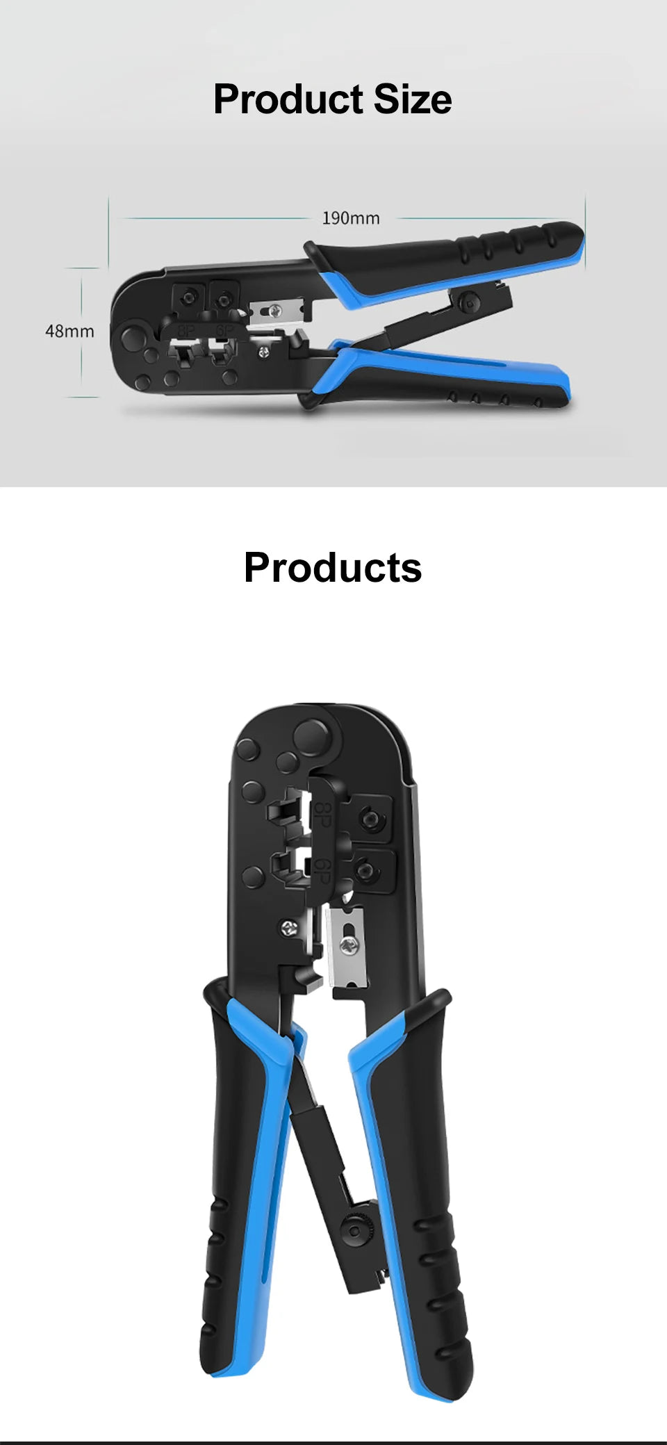 RJ45 Crimper RJ11  Tool Ethernet Network LAN Cable  Cutter Stripper Plier for 6P 8P RJ11 RJ12 Network Plier