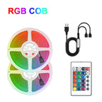 5V RGB COB LED Strip 576LEDs/m Bluetooh App IR Remote Control USB RGB LED Strip Flexible Tape for TV Backlight Room Decoration