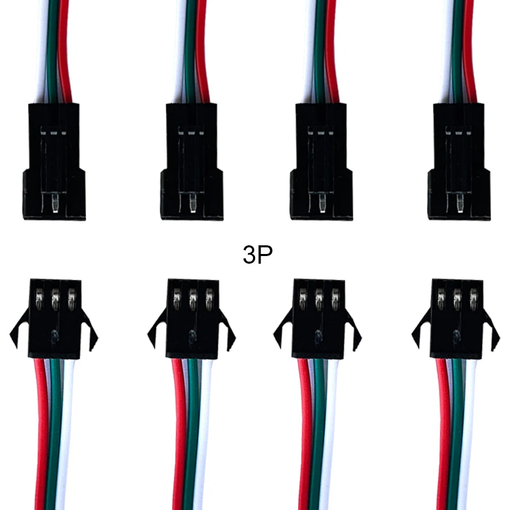2Pin 3Pin 4Pin 5Pin 6Pin JST Led Connector Wire Cable Male/Female For WS2812B WS2811 WS2815 Led Strip Light 10Pair-100Pair