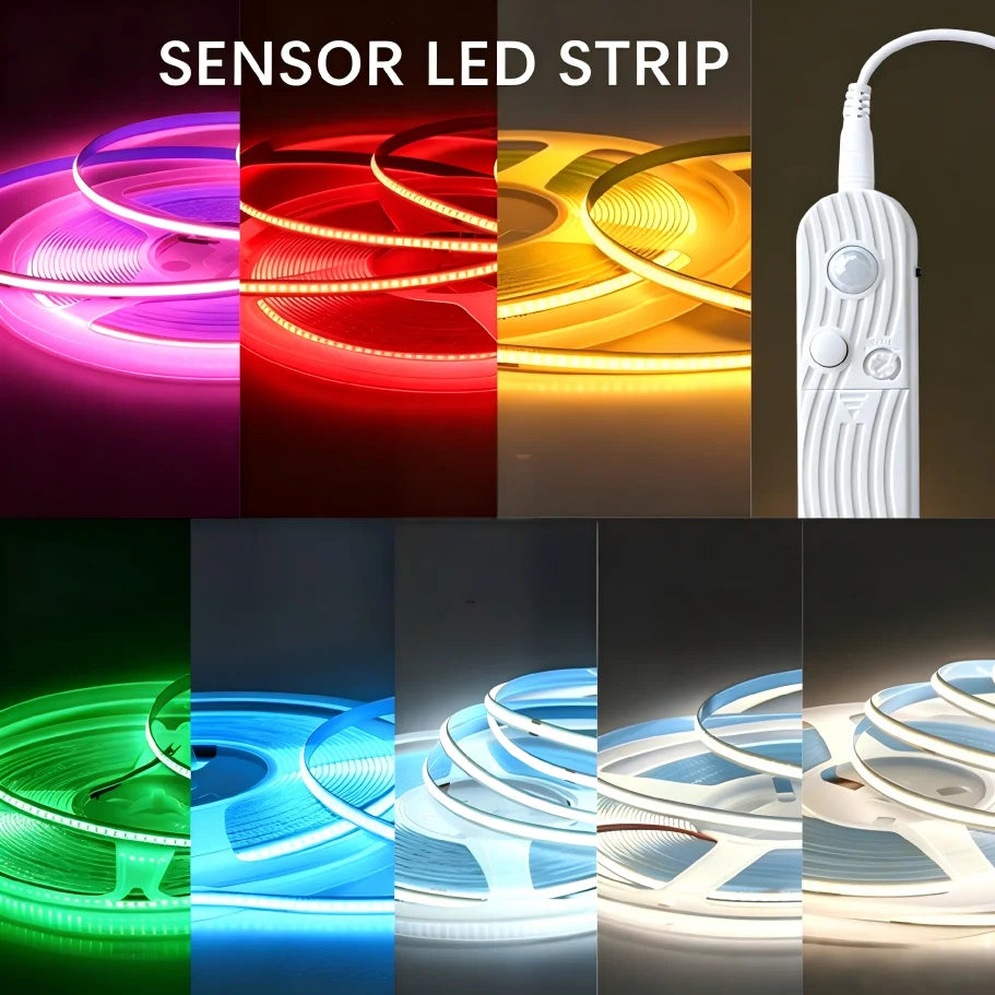 Dual Mode Adjustable 5V COB LED Strip Motion Sensor Night Light, Smart Induction Lamp for Bathroom Bedroom Bedside Home Decor